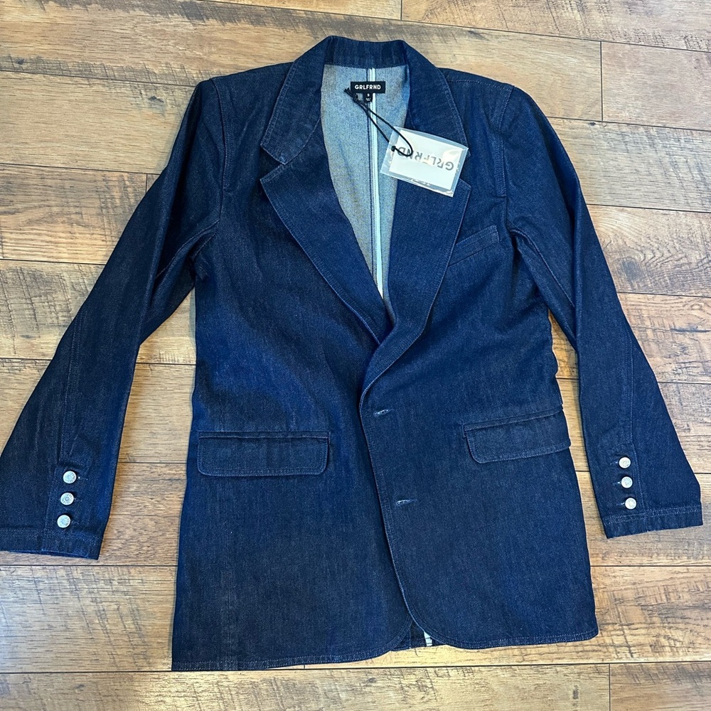 GRLFRND Sloan denim blazer in Beverly Hills, size S NWT